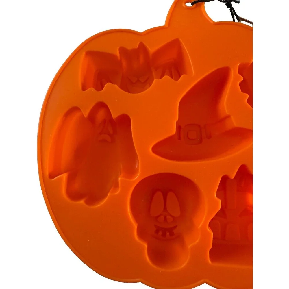 Ghoulish Halloween Cakelet Baking Mold Cake Brownies Resin Clay Bat Skull Spider